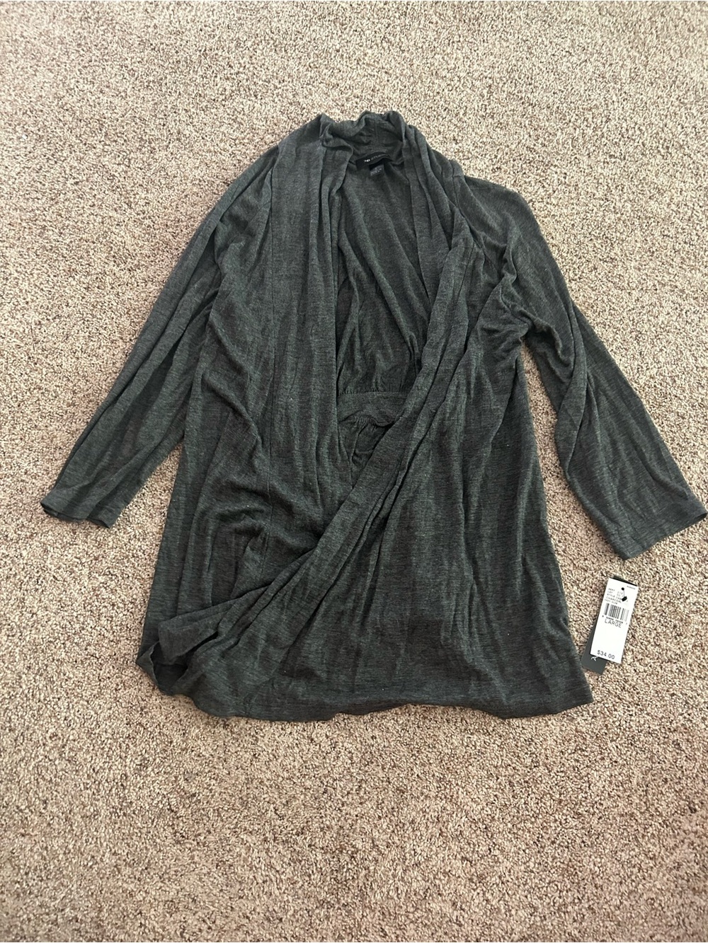 Large AB Studio Charcoal Gray Cardigan
